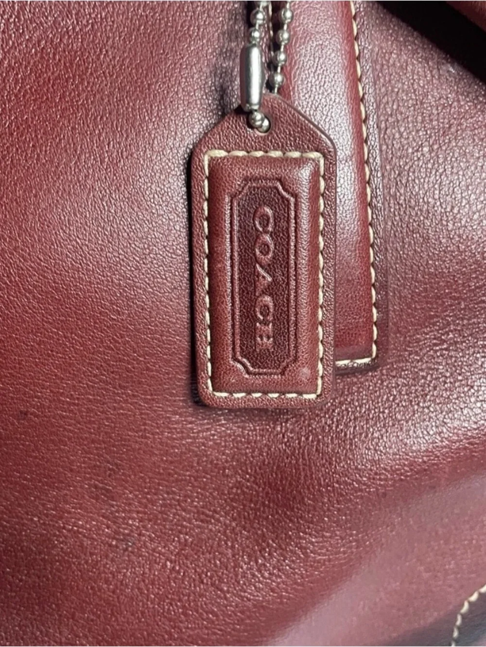 Vintage Coach Hampton Leather Tote #7757 Cognac Brown - Picture 6 of 7